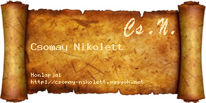 Csomay Nikolett névjegykártya